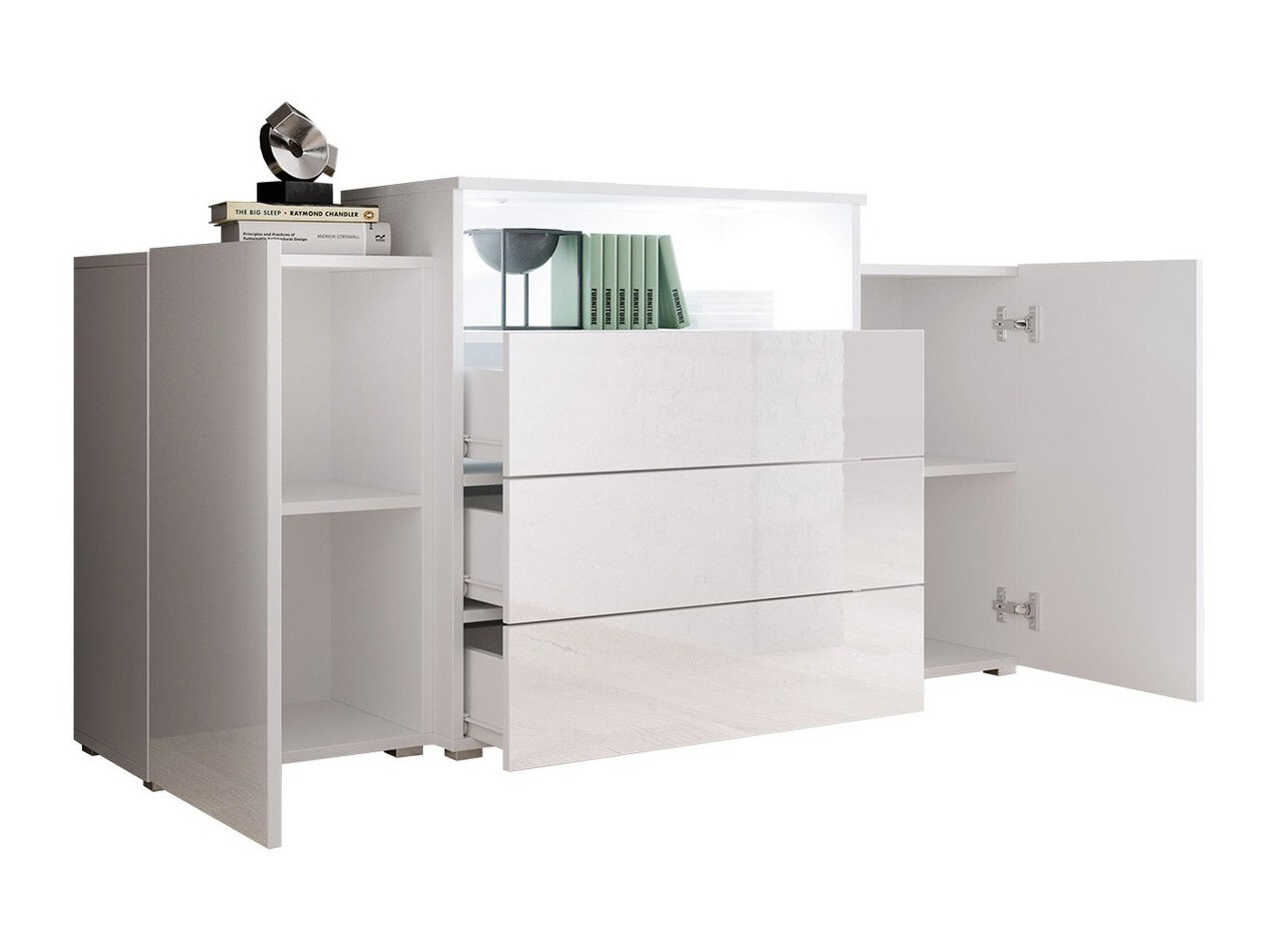 Komoda Sarasota 127 (Wotan hrast + Sijaj bela)