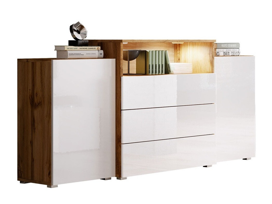 Komoda Sarasota 127 (Wotan hrast + Sijaj bela)