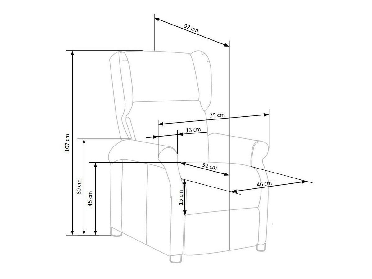 Fotelj s počivalnikom Houston 878 (Siva)
