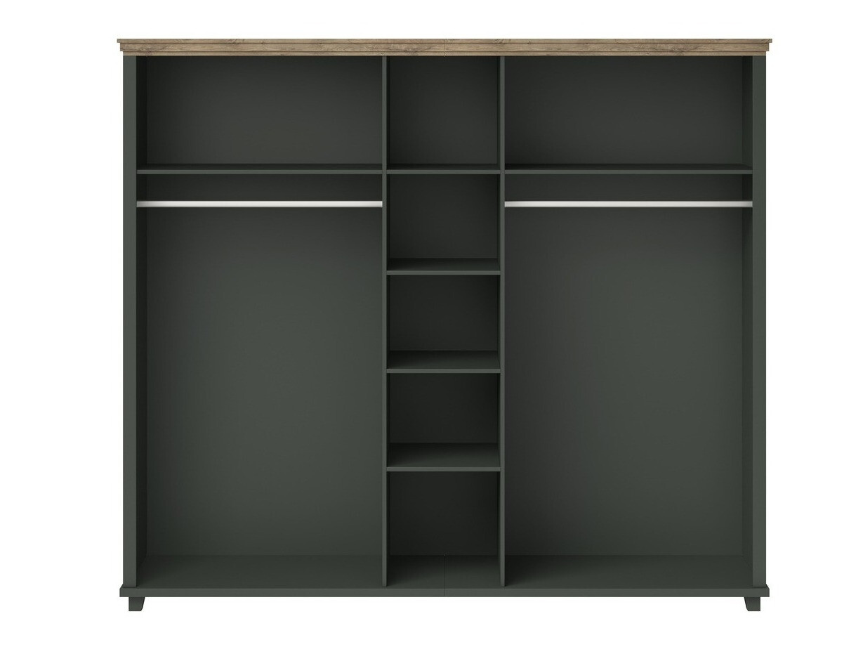 Garderobna omara Tolnue 116 (Temno zelena + Hrast lefkas)