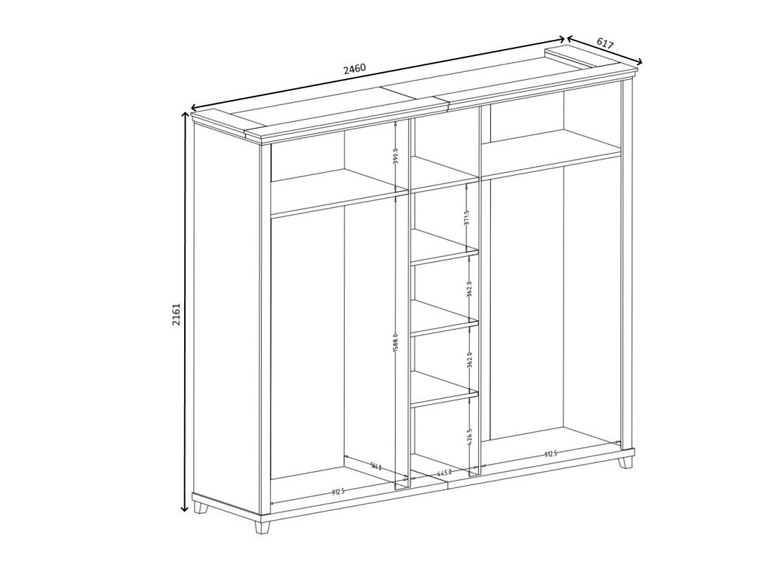 Garderobna omara Tolnue 116 (Temno zelena + Hrast lefkas)