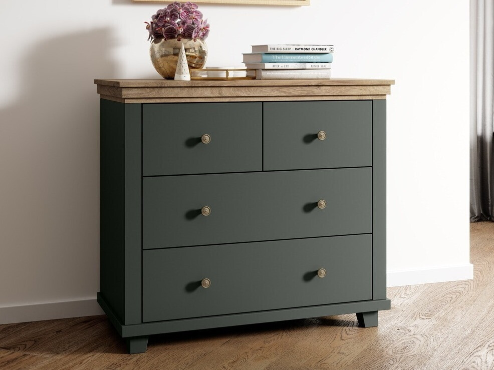 Komoda Tolnue 118 (Temno zelena + Hrast lefkas)
