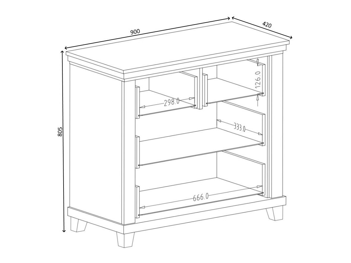Komoda Tolnue 118 (Temno zelena + Hrast lefkas)