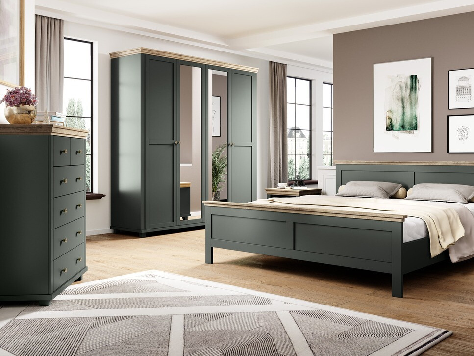 Komoda Tolnue 121 (Temno zelena + Hrast lefkas)