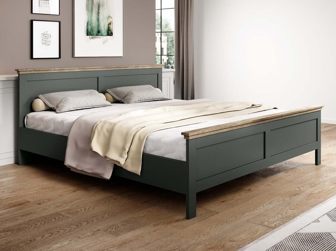 Postelja Tolnue 119 (Temno zelena + Hrast lefkas)