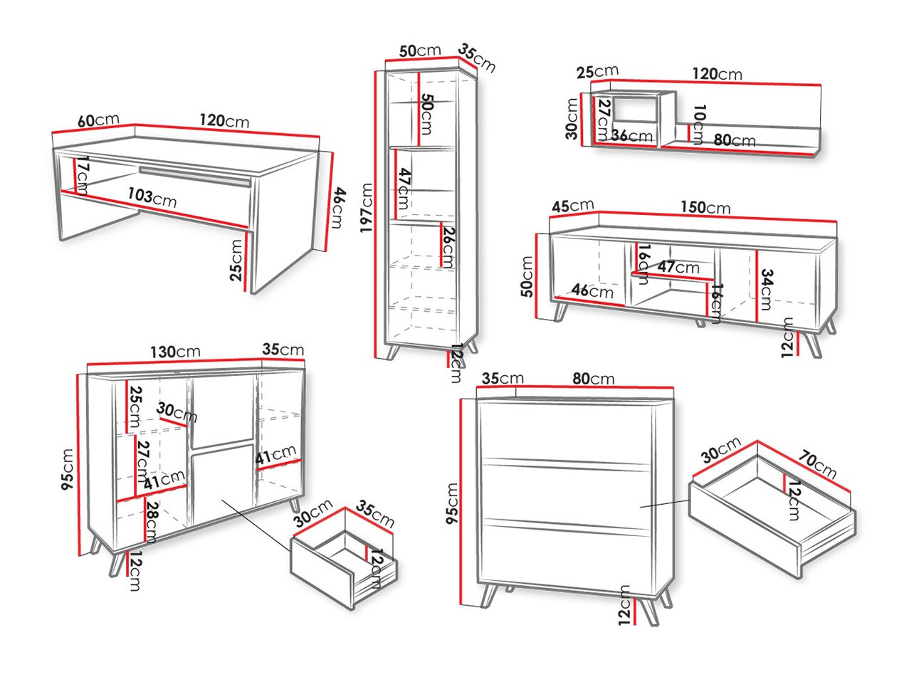 Komplet za dnevno sobo Mavenoa 108