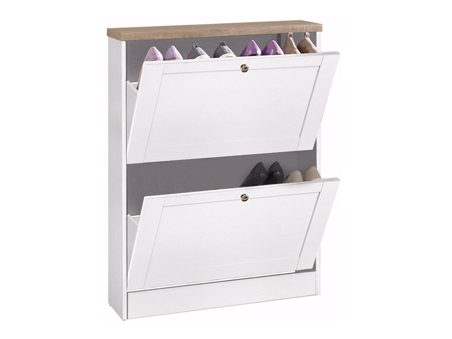 Omarica za čevlje Cirtene 100 (Bela + Hrast)