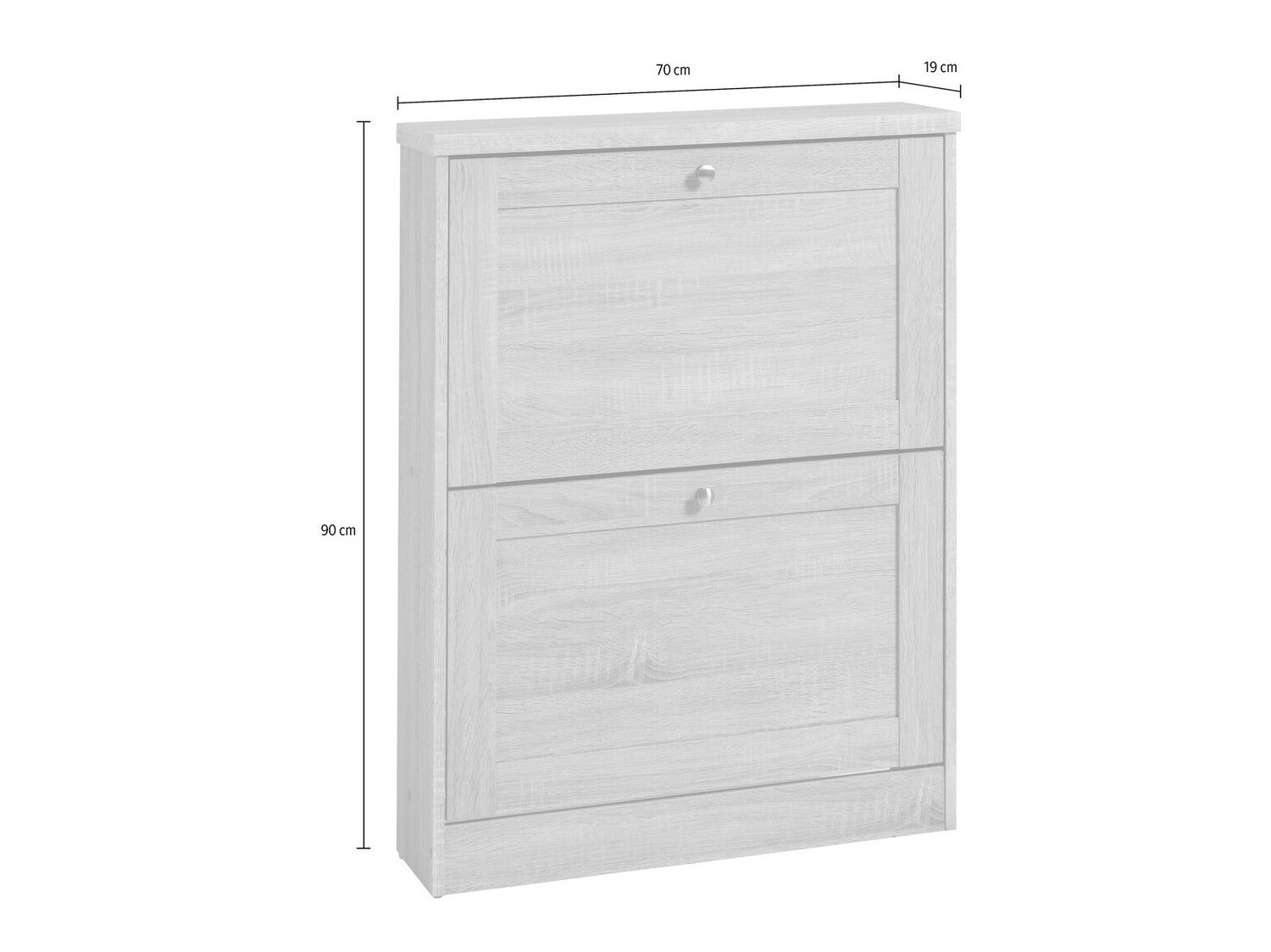 Omarica za čevlje Cirtene 100 (Bela + Hrast)