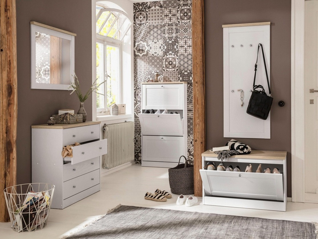 Omarica za čevlje Cirtene 101 (Bela + Hrast)