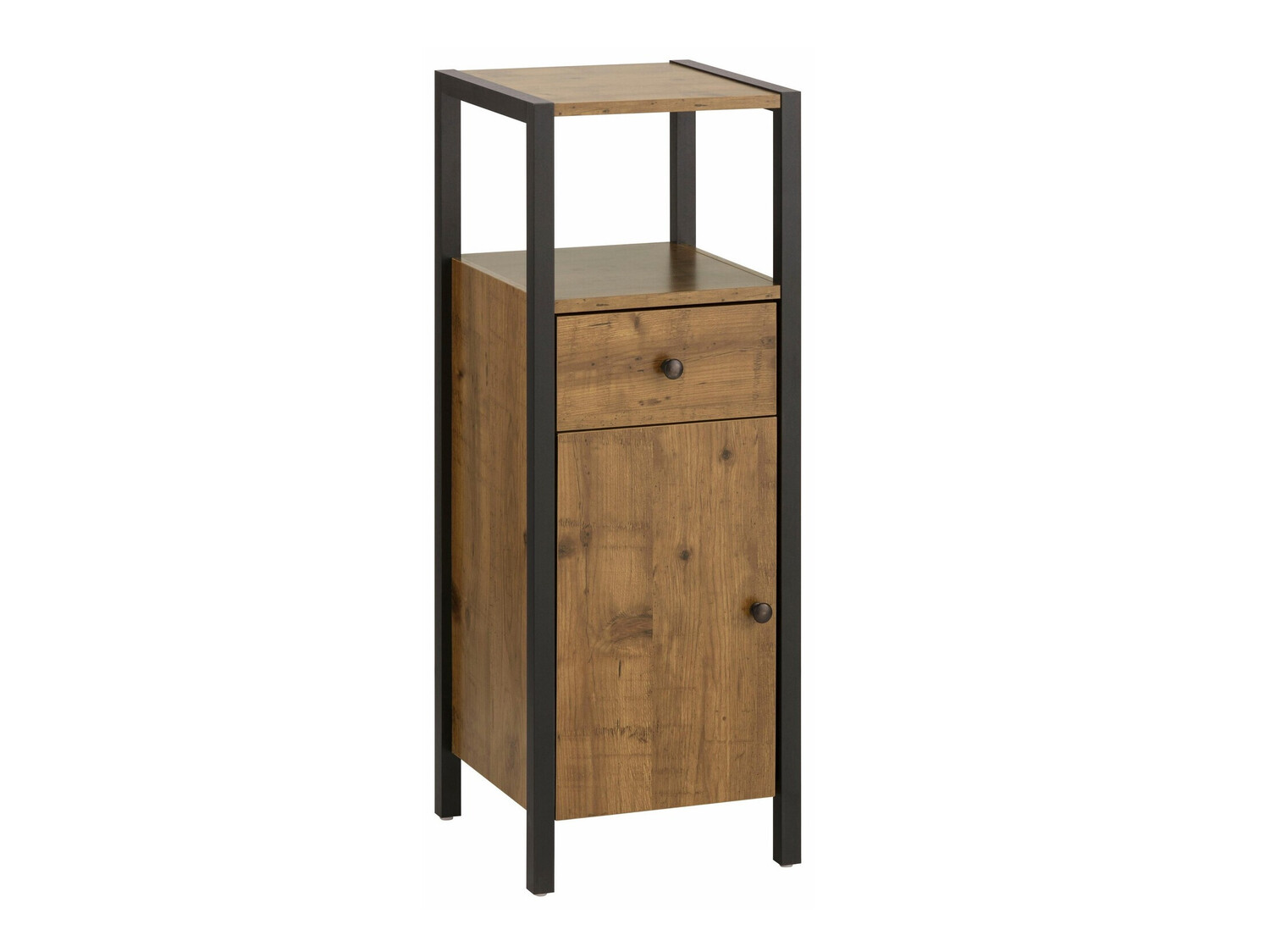 Prostostoječa Kopalniška omarica Larnovo 112 (Temen hrast + Črna)