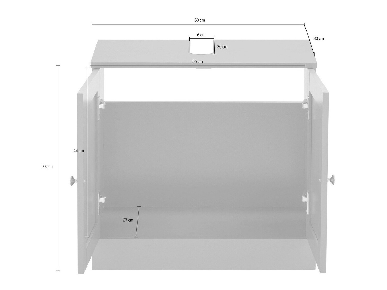 Prostostoječa kopalniška omarica za umivalnik Elmvene 106 (Bela)