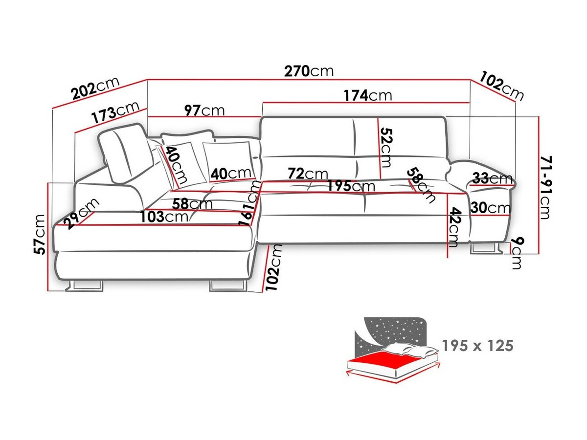 Kotna garnitura Comfivo 166 (Magic Velvet 2217 + Magic Velvet 2219)