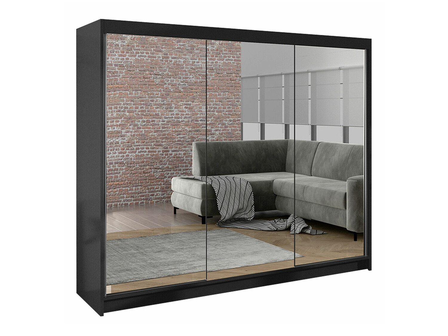 Garderobna omara Closico Durion III (Črna)