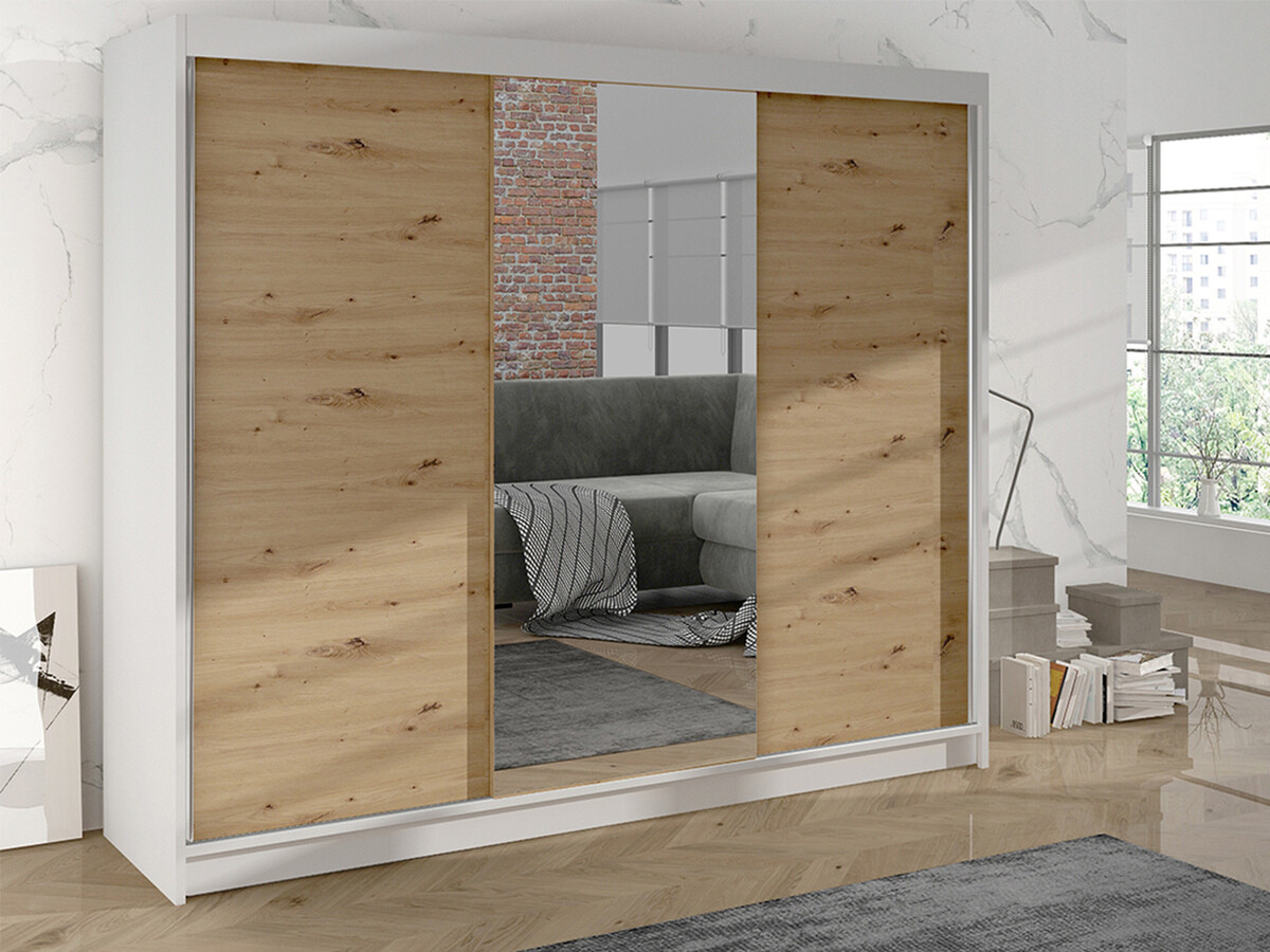 Garderobna omara Closico Durion I (Artisan hrast + Bela)