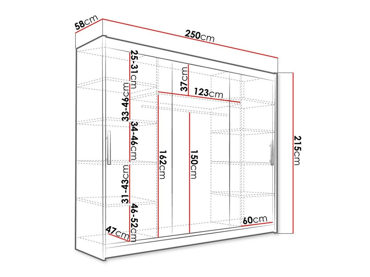 Garderobna omara Closico Ordo II (Črna)