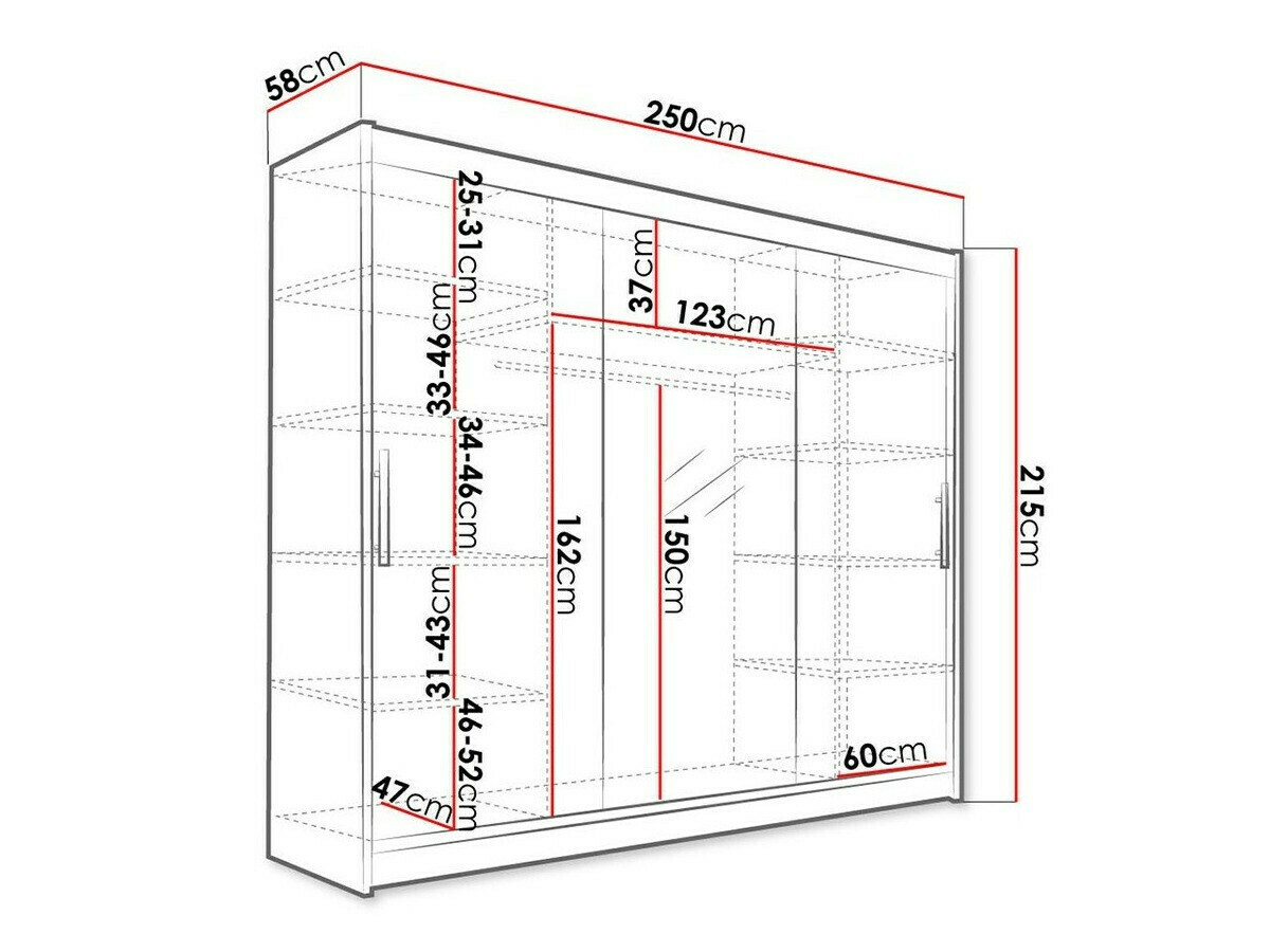 Garderobna omara Closico 122 (Črna)