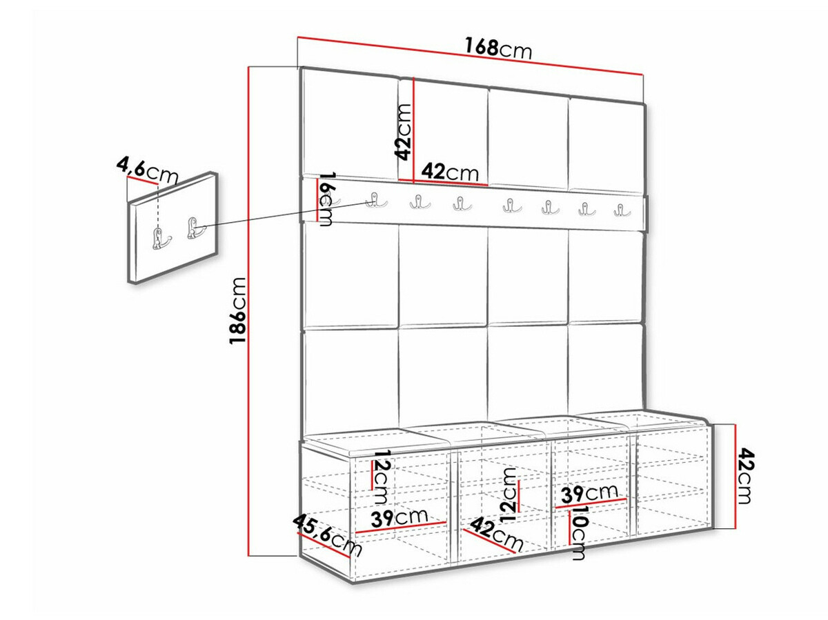 Komplet za predsobo Hartford 268 (Manila 26)