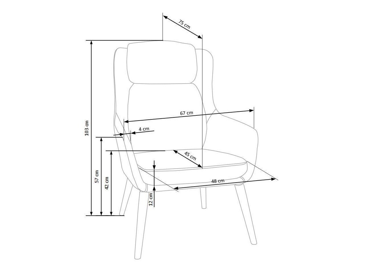 Fotelj Houston 379 (Svetlo siva + Temno siva)