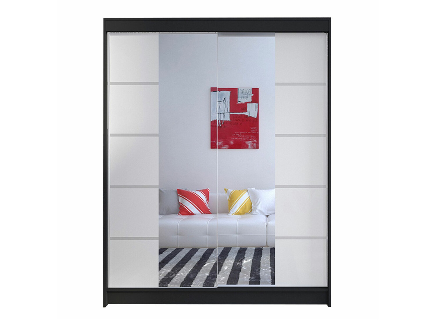 Garderobna omara Closico 146 (Črna + Bela)