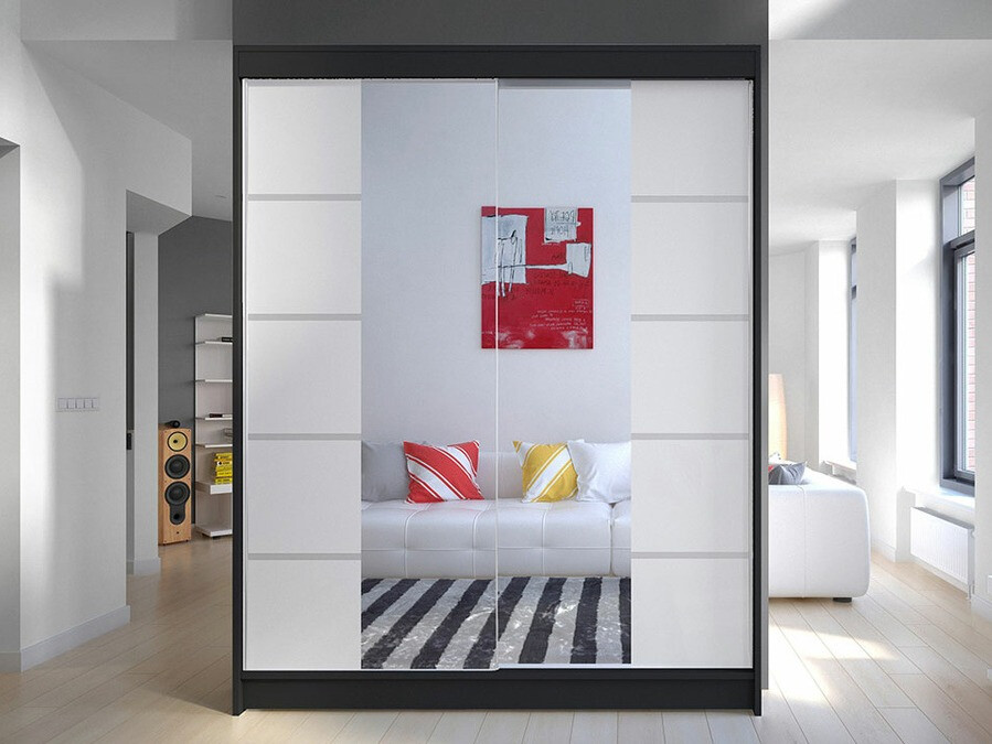 Garderobna omara Closico Vastor V (Črna + Bela)