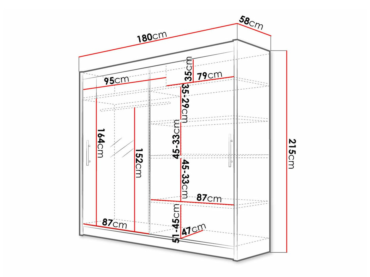 Garderobna omara Closico Pallor VI (Bela)