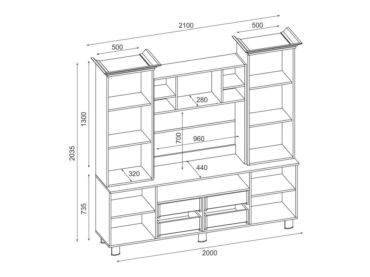 Dnevni prostor Lexington 165 (Sonoma hrast)