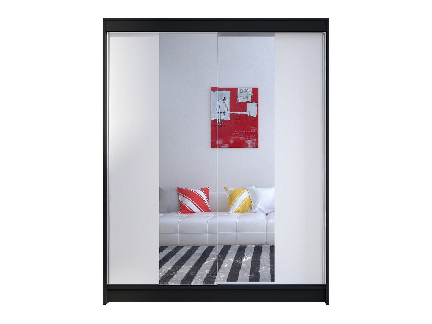 Garderobna omara Closico 141 (Črna + Bela)