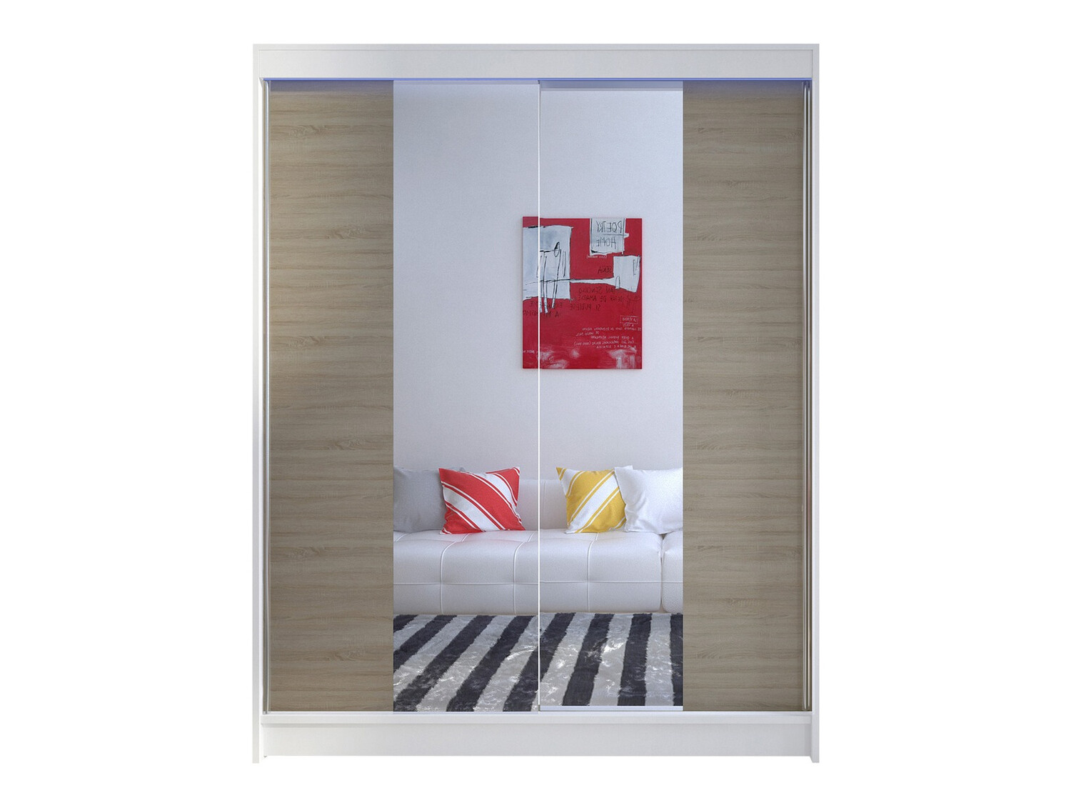 Garderobna omara Closico Vastor II (Bela + Sonoma hrast)