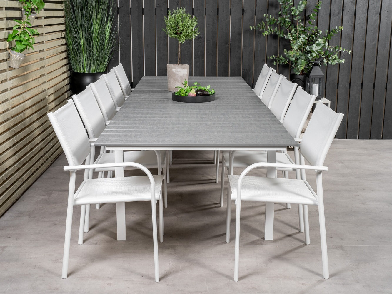 Komplet mize in stolov Dallas 3031 (Bela + Siva)