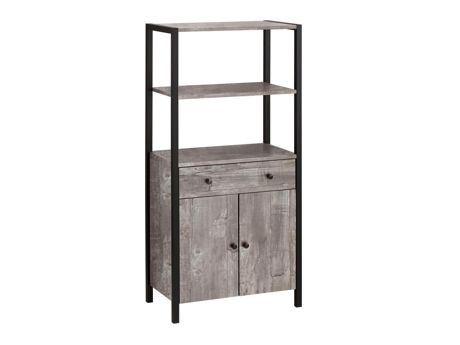 Kopalniški poličnik Larnovo 111 (Sivi hrast + Črna)