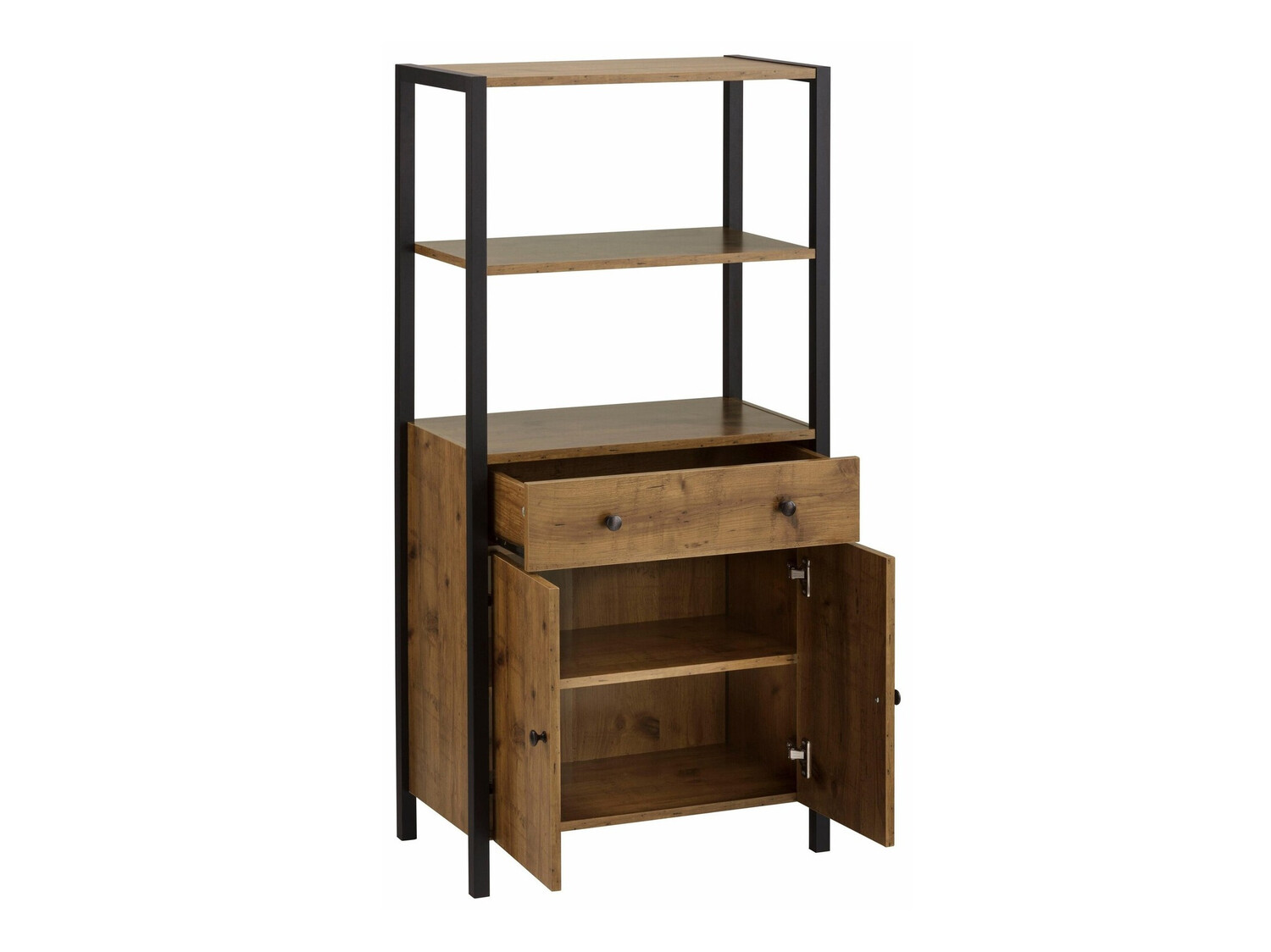 Kopalniški poličnik Larnovo 111 (Temen hrast + Črna)