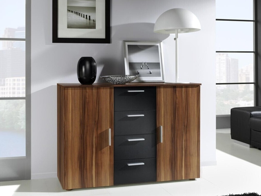 Komoda Vestivo 101 (Oreh + Črna)