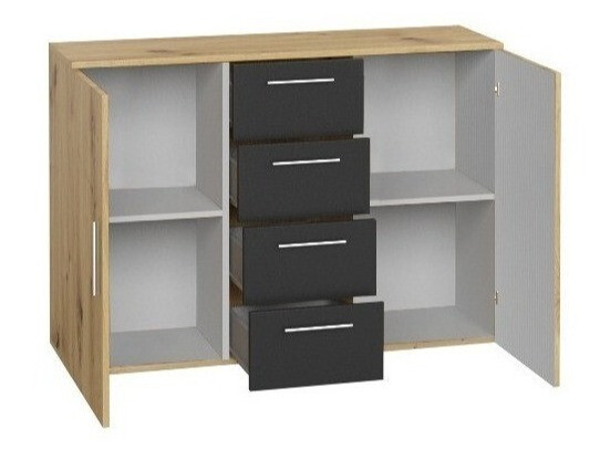 Komoda Vestivo 101 (Oreh + Črna)