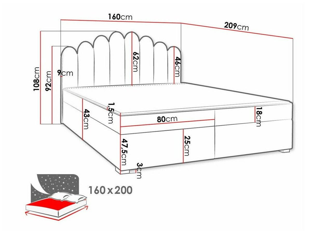Boxspring postelja Stamford 100 (Manila 35)