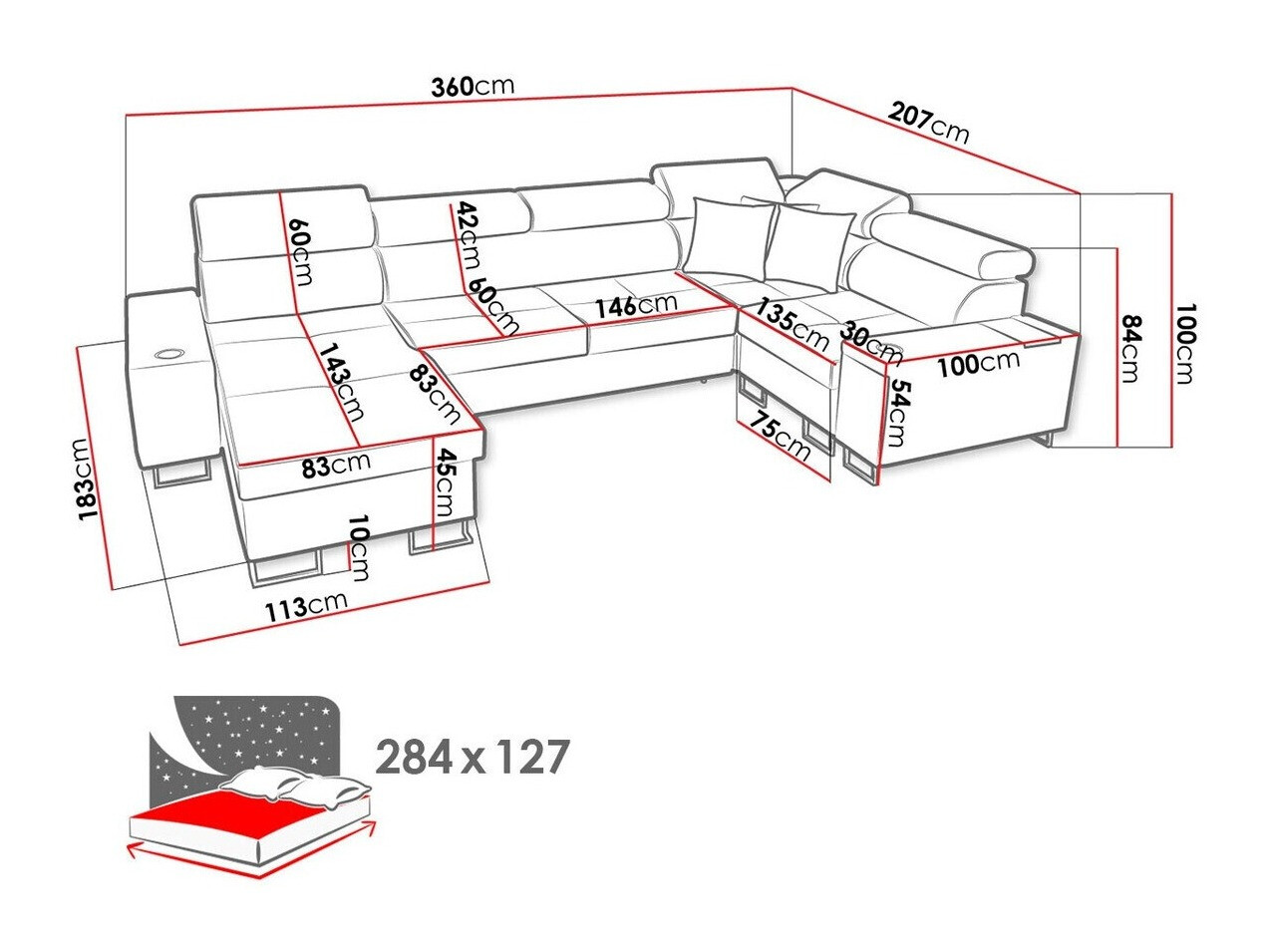 Kotna garnitura Pearland 112 (Sawana 14 + Sawana 84)