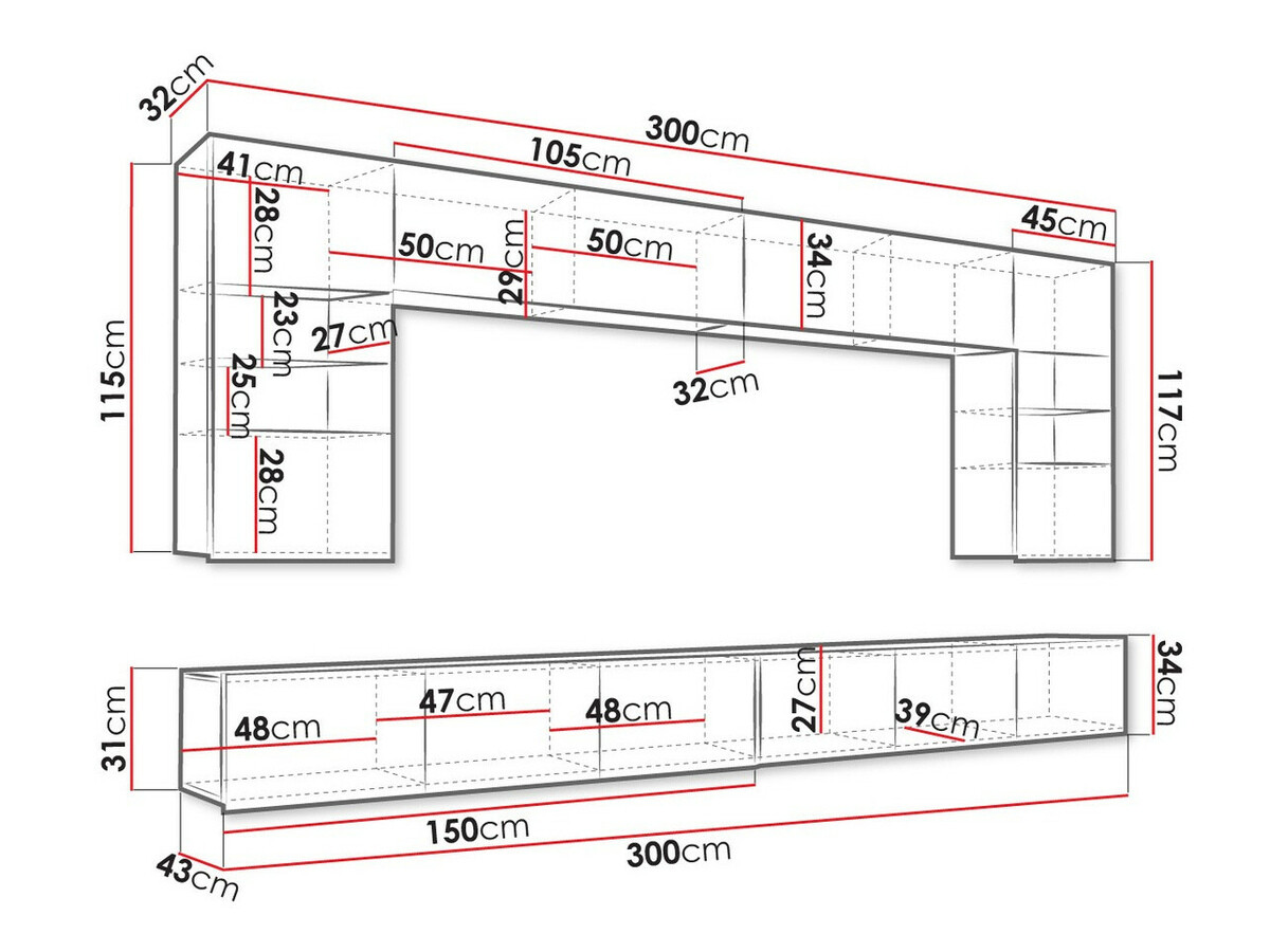 Komplet za dnevno sobo Tivdalu 105 (Črna + Sijaj črna)
