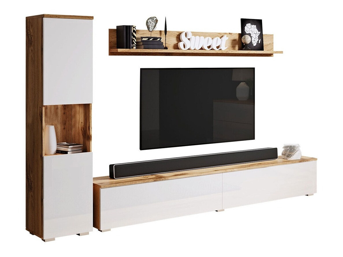 Komplet za dnevno sobo Sarasota 130 (Wotan hrast + Sijaj bela)