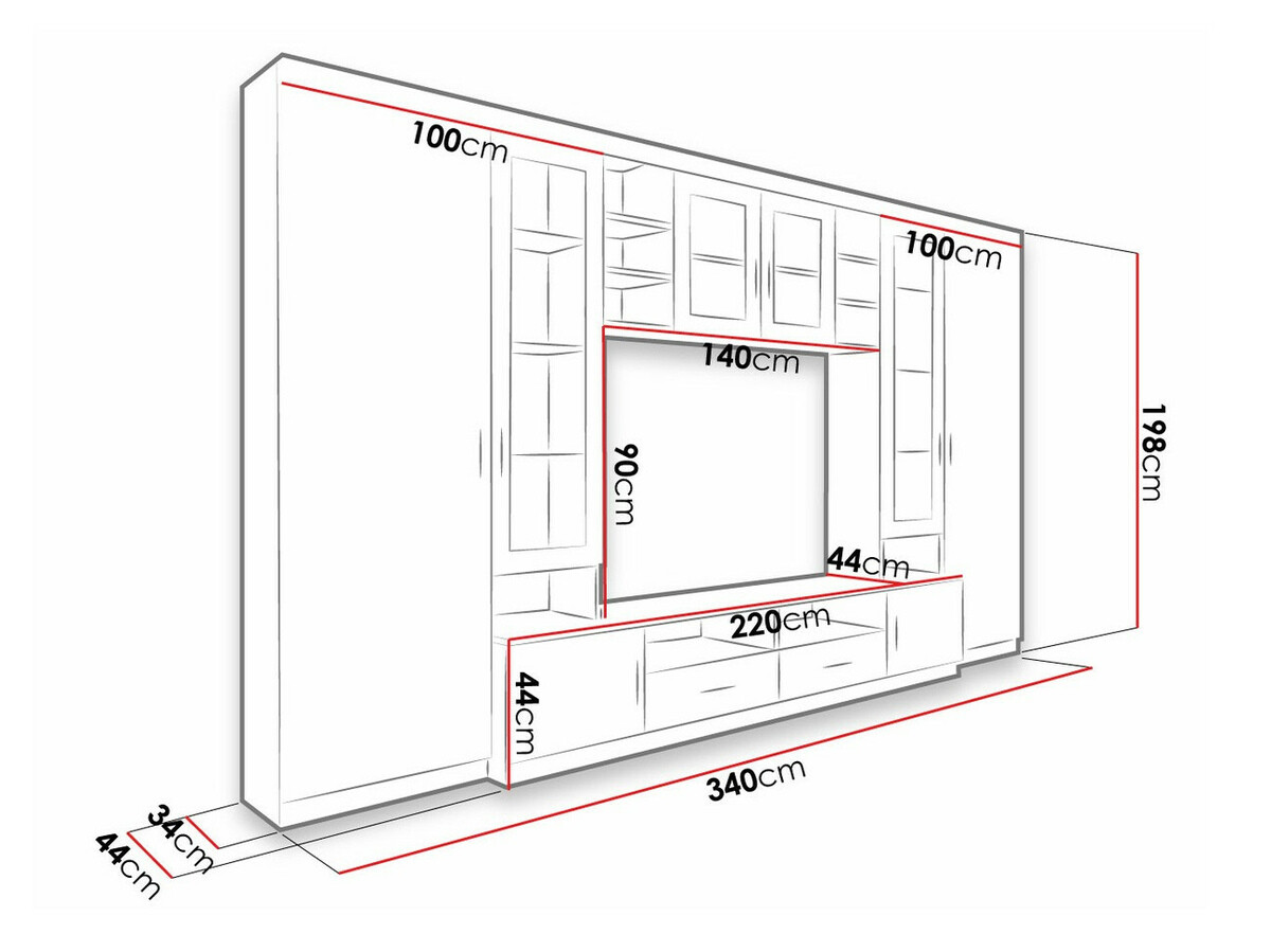 Komplet za dnevno sobo Tucson 108 (Sonoma hrast + Grafit)