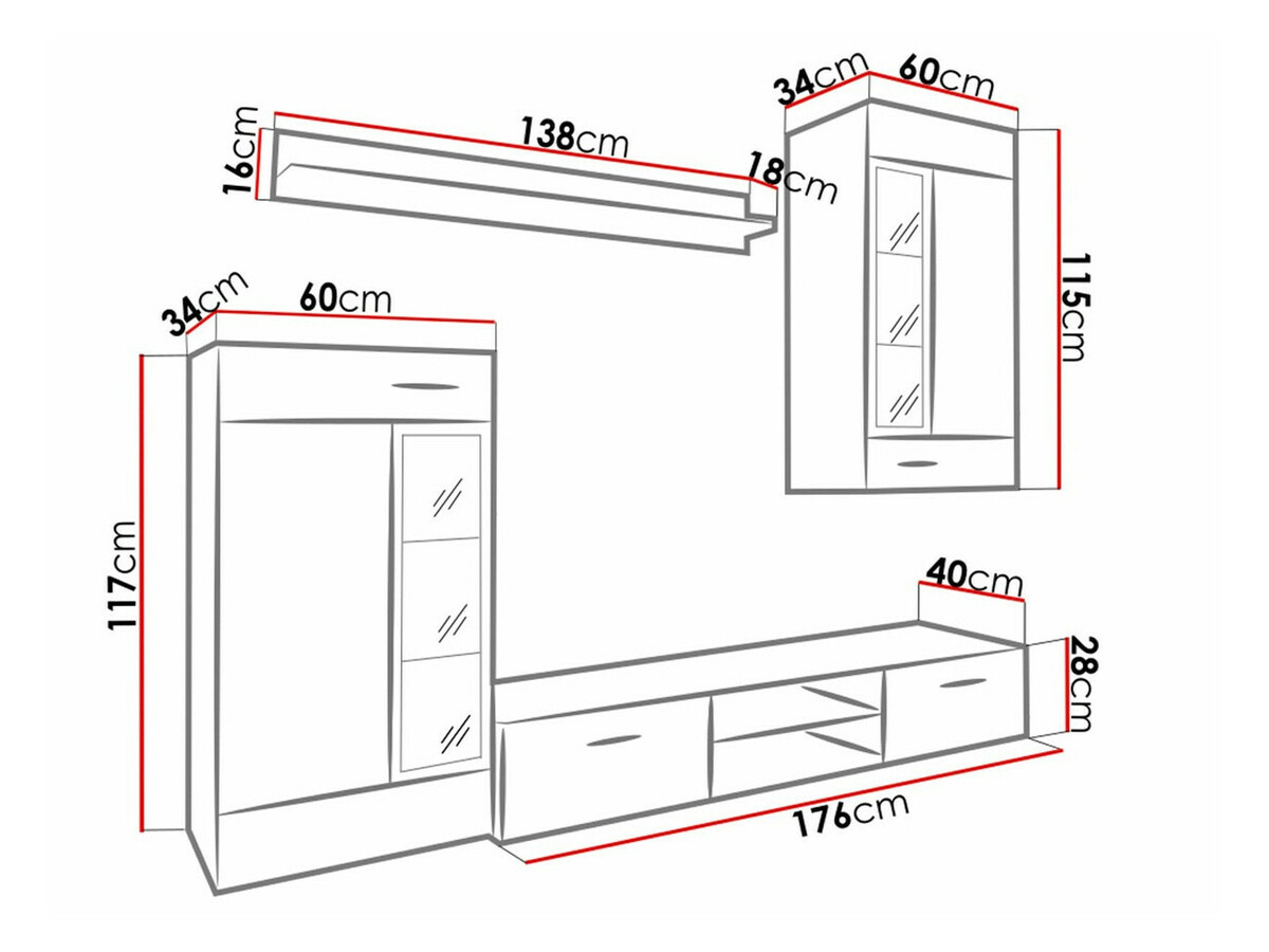 Dnevni prostor Tucson 101 (Sonoma hrast)
