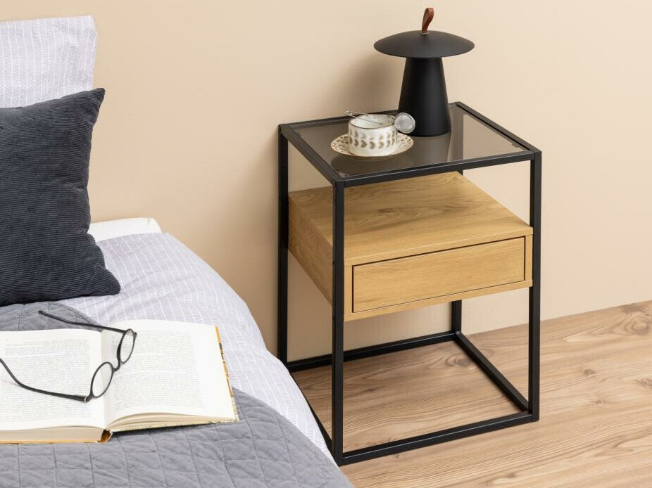 Nočna omarica Norsica 695 (Črna + Divji hrast)