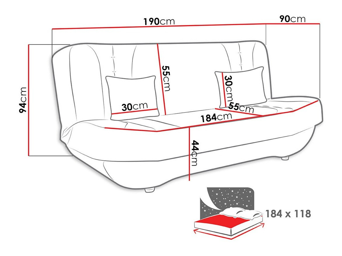 Raztegljiv kavč Comfivo 239 (Alova 04 + Alova 46)