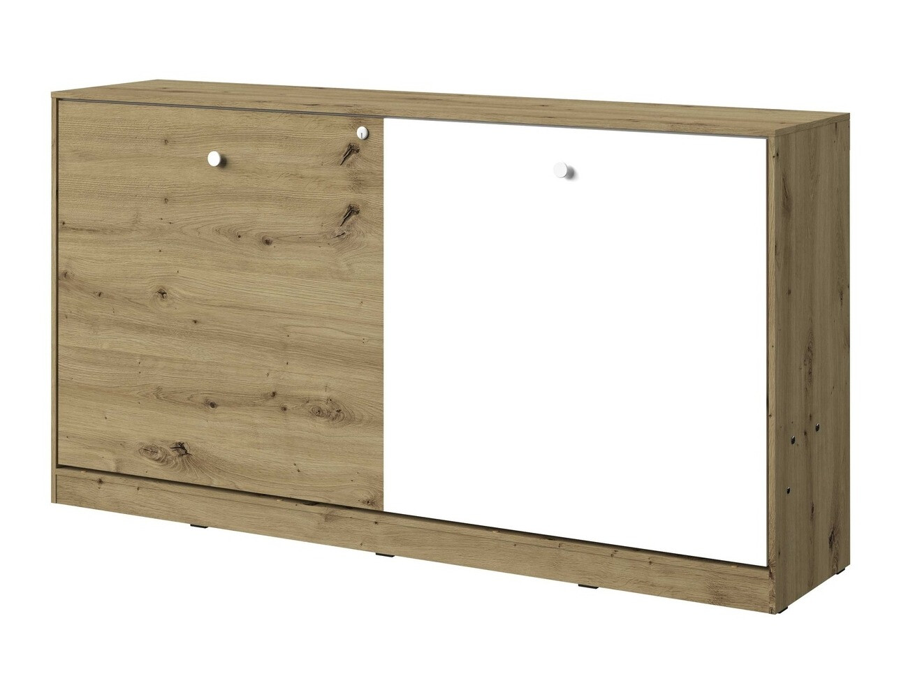 Postelja v omari Mirelbu 114 (Artisan hrast + Bela)