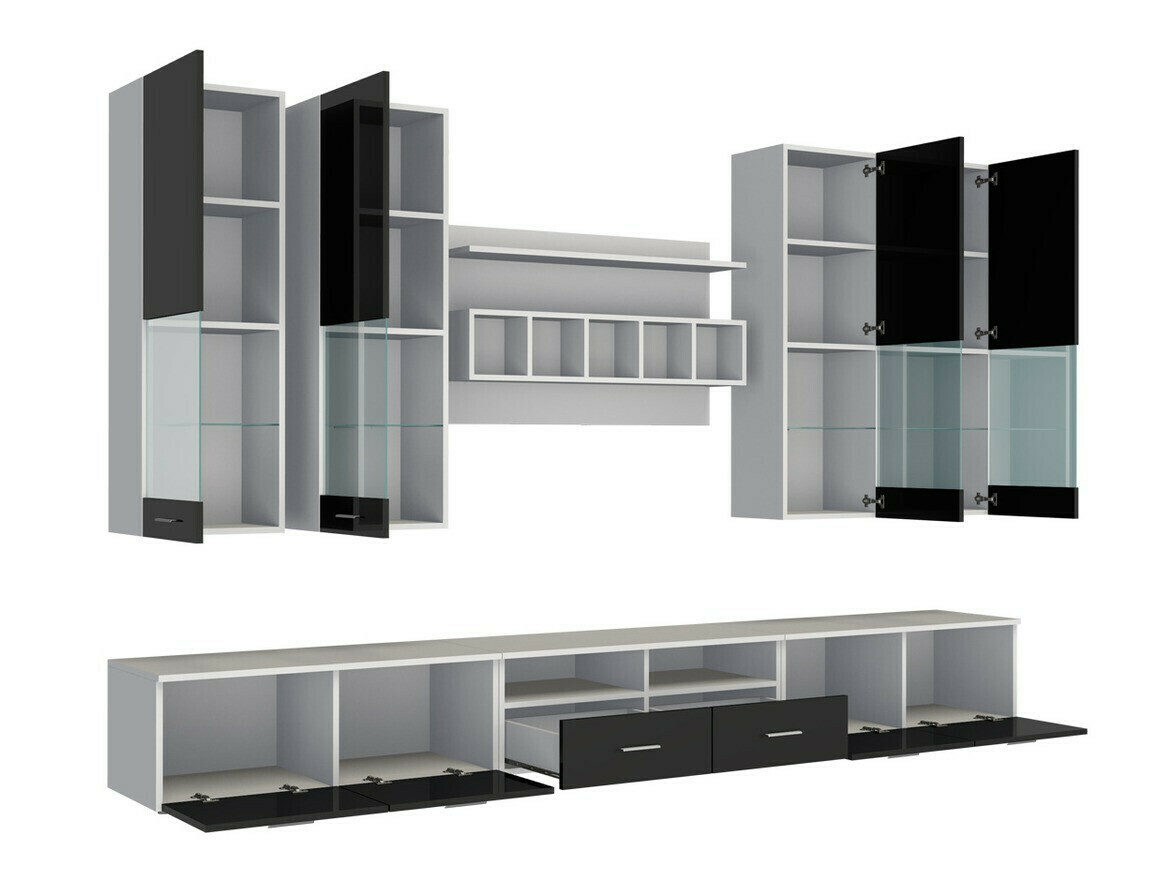 Komplet za dnevno sobo Caelum (Bela + Sijaj bela)