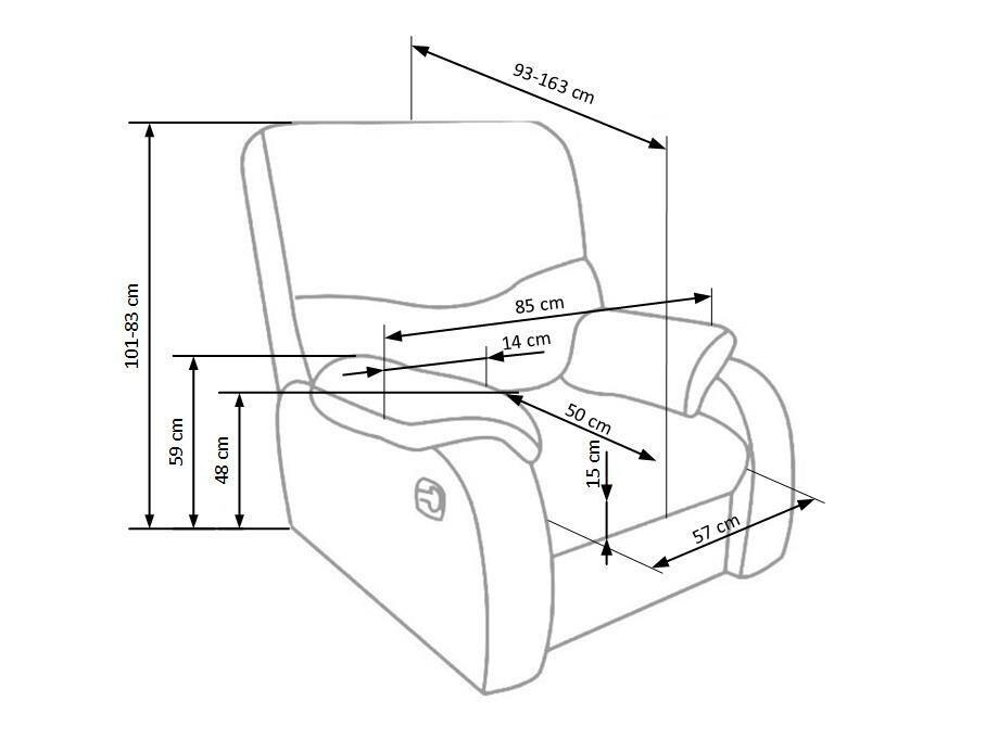 Fotelj s počivalnikom Houston 564 (Črna)
