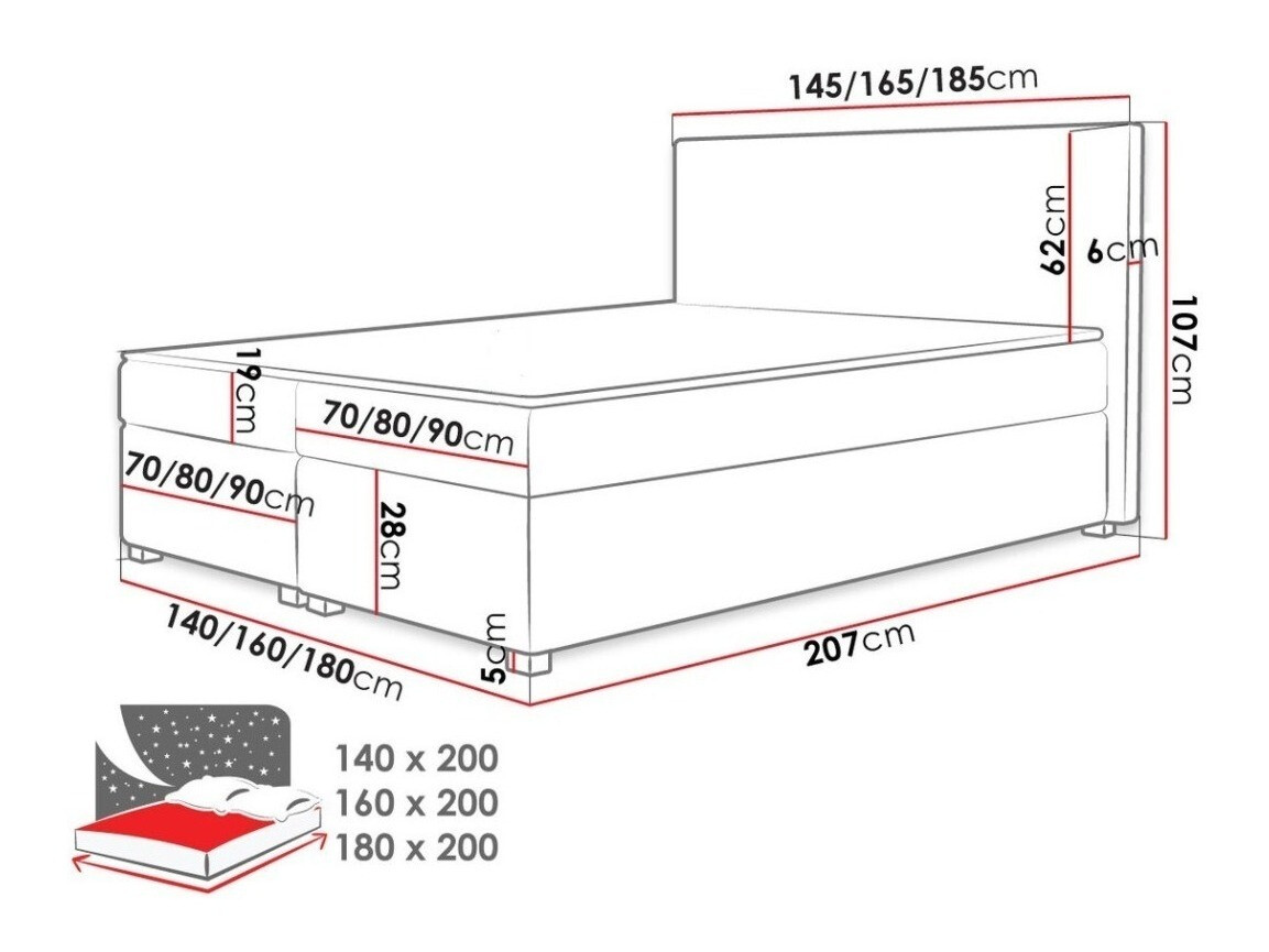 Boxspring postelja Memphis 102 (Rico 19)