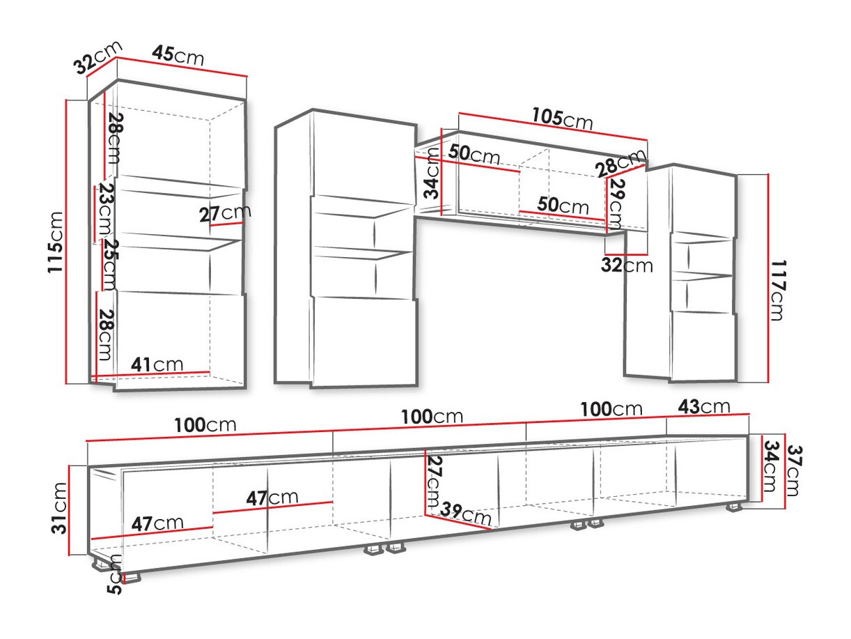 Dnevni prostor Tivdalu 121 (Črna + Sijaj črna)