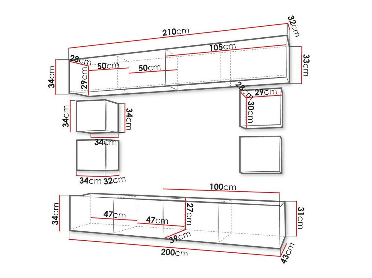 Dnevni prostor Tivdalu 134 (Bela + Sijaj bela)