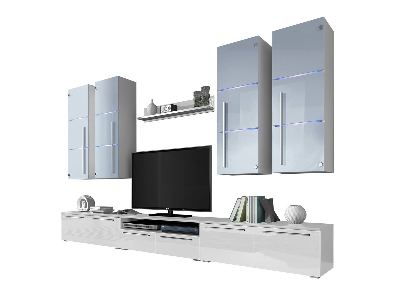 Komplet za dnevno sobo Flos (Bela + Sijaj bela)