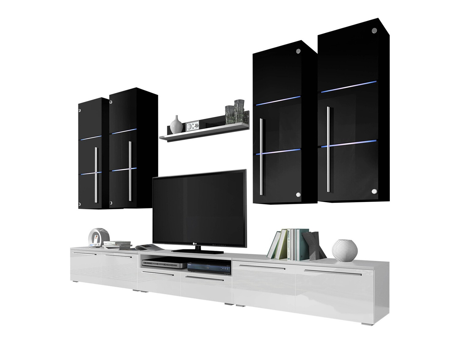 Komplet za dnevno sobo Flos (Bela + Sijaj bela)