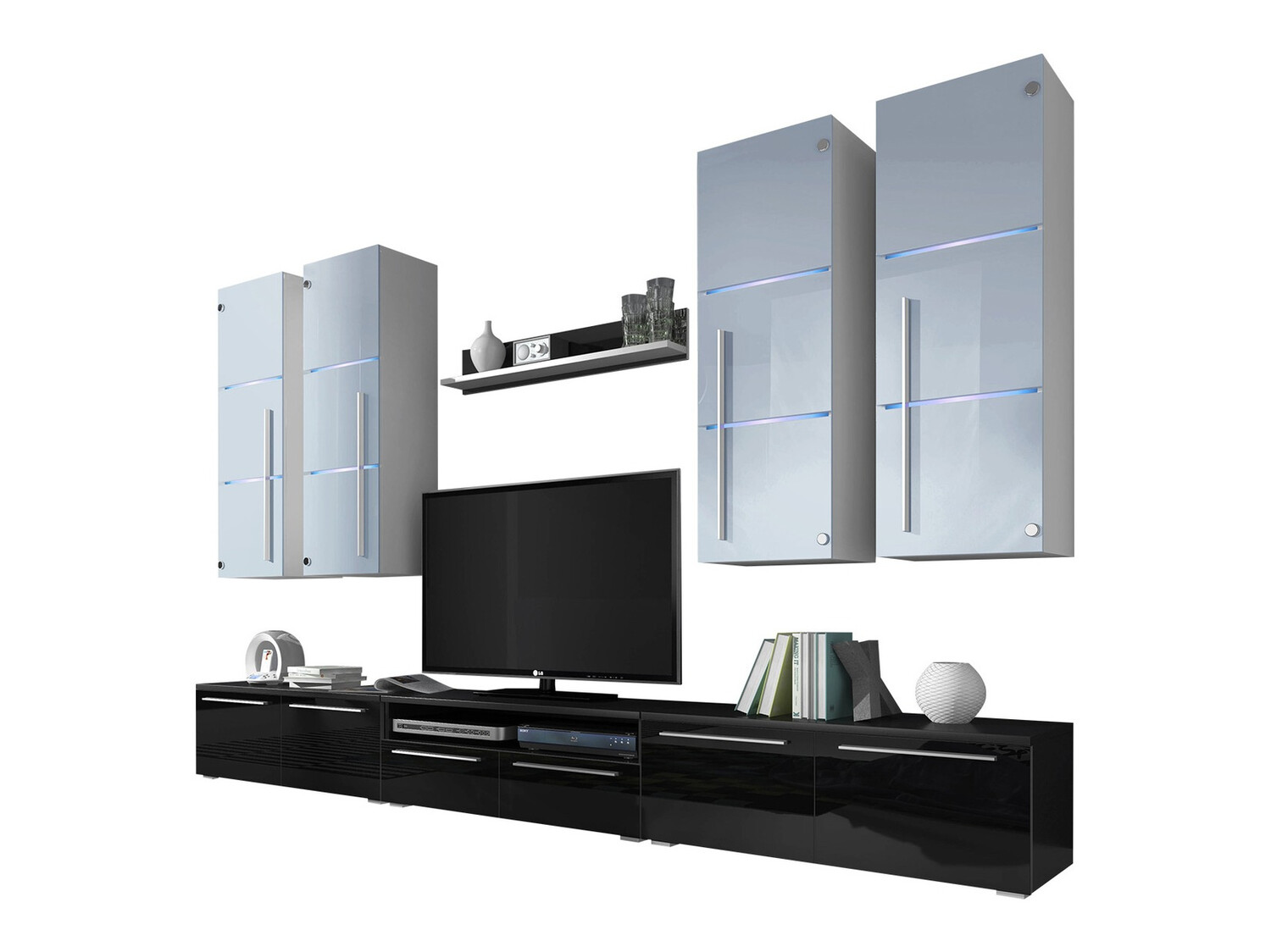 Komplet za dnevno sobo Flos (Črna + Sijaj črna)